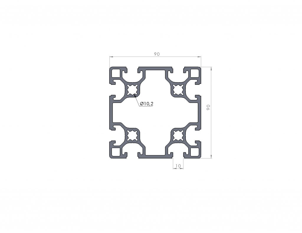 190PR90H PROFİL 90X90 HAFİF 